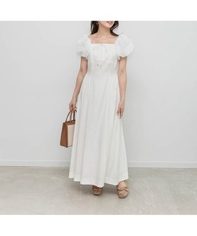 【ランダ/RANDA】のバルーンスリーブレースアップドレス 人気、トレンドファッション・服の通販 founy(ファニー) ファッション Fashion レディースファッション WOMEN ワンピース Dress ドレス Party Dresses シューズ Shoes トレンド Trend フレア Flare フロント Front レース Race |ID:prp329100004516570