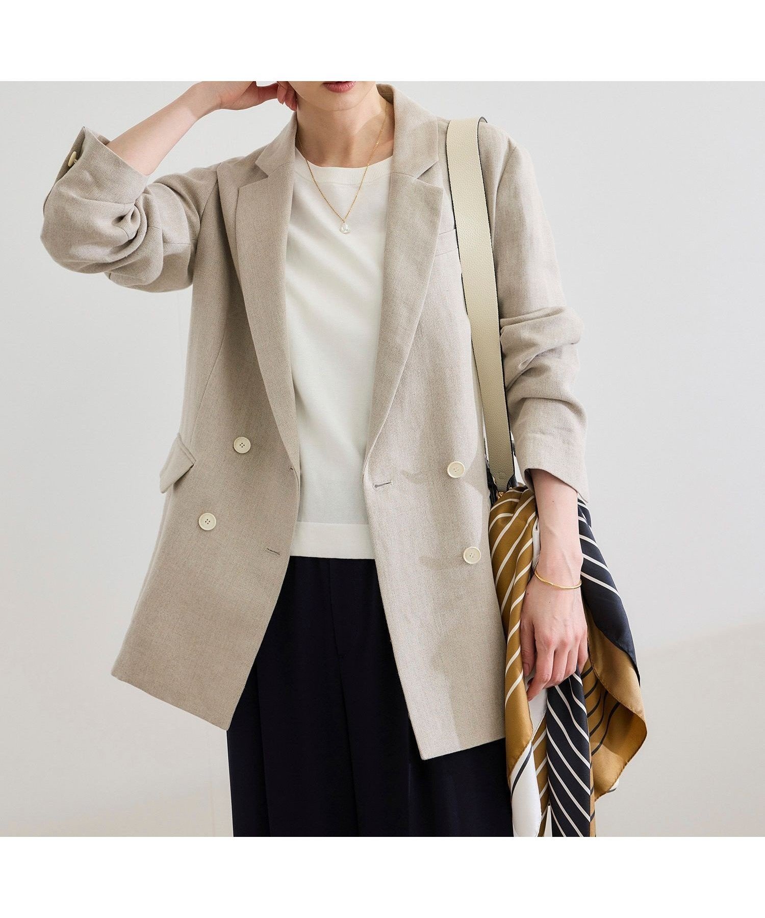 【ロペ/ROPE'】の尾州リネンダブルブレストジャケット インテリア・キッズ・メンズ・レディースファッション・服の通販 founy(ファニー) 　ファッション　Fashion　レディースファッション　WOMEN　アウター　Coat Outerwear　ジャケット　Jackets　おすすめ　Recommend　シンプル　Simple　ジャケット　Jacket　ベーシック　Basic　ボックス　Box　ポケット　Pocket　メタル　Metal　リネン　Linen　リラックス　Relax　夏　Summer　春　Spring　S/S・春夏　Ss・Spring/Summer　ベージュ(27)|ID: prp329100004516636 ipo3291000000031918667