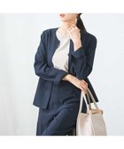 【アー ヴェー ヴェー/a.v.v】の【洗える/イージーケア/UVカット/接触冷感/吸水速乾】サマーストレッチキーネックジャケット ネイビー|ID: prp329100004516646 ipo3291000000031918742