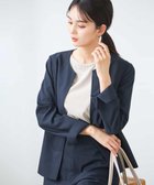 【アー ヴェー ヴェー/a.v.v】の【洗える/イージーケア/UVカット/接触冷感/吸水速乾】サマーストレッチキーネックジャケット ネイビー|ID: prp329100004516646 ipo3291000000032747686