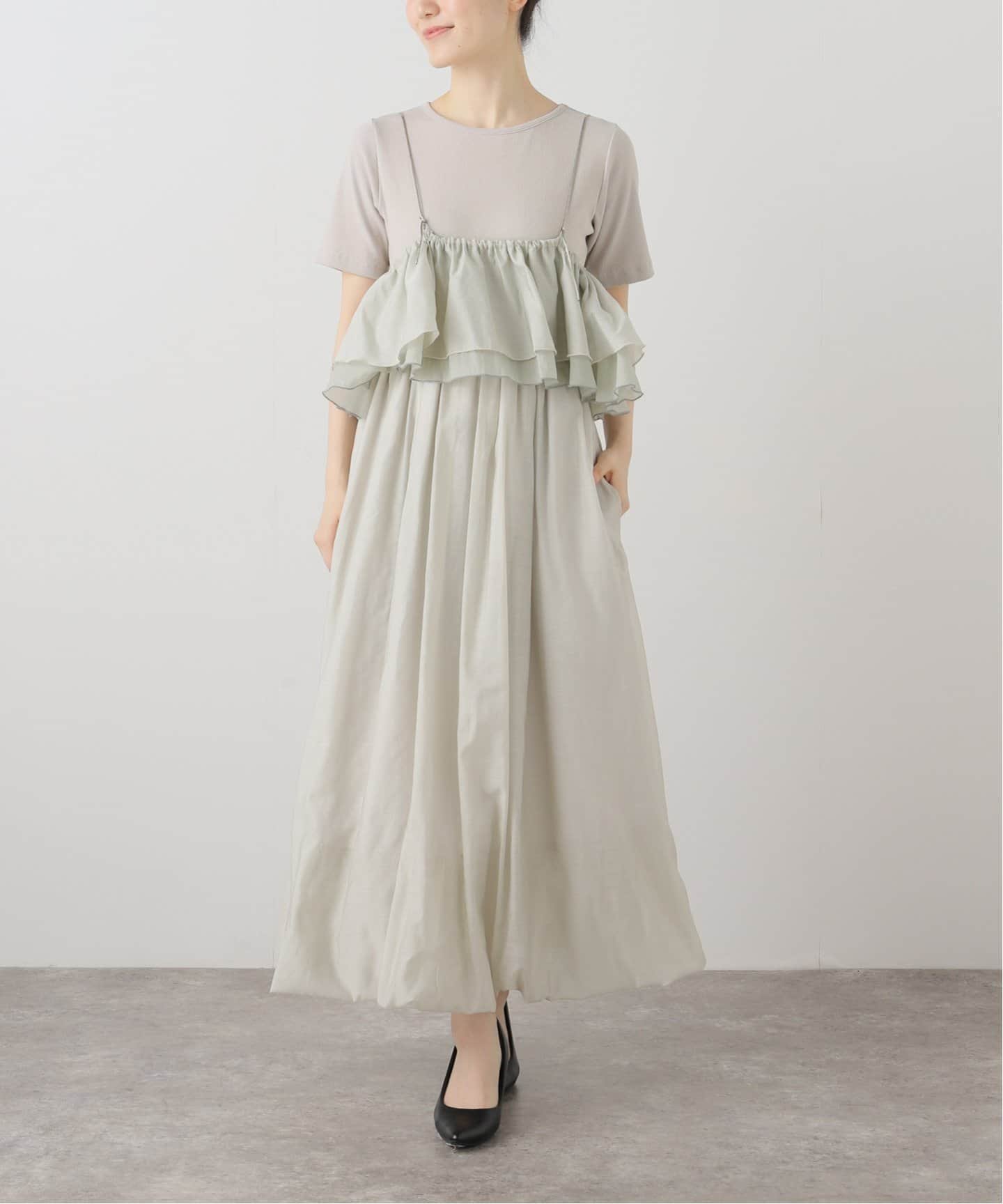 【ラ トータリテ/La TOTALITE】の【MARECHAL TERRE/マルシャルテル】リバーシブルビスチェ付きワンピース インテリア・キッズ・メンズ・レディースファッション・服の通販 founy(ファニー) 　ファッション　Fashion　レディースファッション　WOMEN　ワンピース　Dress　グレーB|ID: prp329100004516679 ipo3291000000031918949