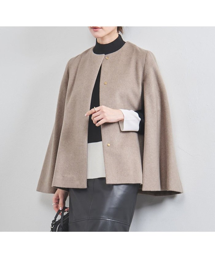 【その他のブランド/Other】のショート ケープコート インテリア・キッズ・メンズ・レディースファッション・服の通販 founy(ファニー) https://founy.com/ ファッション Fashion レディースファッション WOMEN アウター Coat Outerwear コート Coats おすすめ Recommend エレガント 上品 Elegant コンシャス Conscious ショート Short ジャケット Jacket ドット Dot フロント Front ボトム Bottom ポケット Pocket メタル Metal |ID: prp329100004516693 ipo3291000000032113050