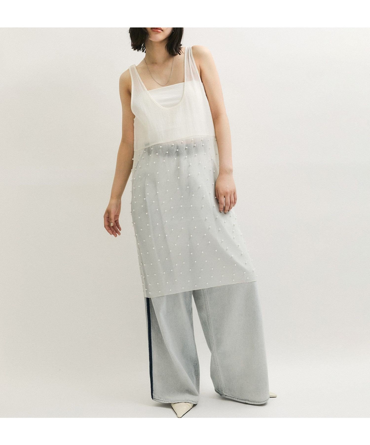 【アダム エ ロペ/ADAM ET ROPE'】のシアーパールワンピース インテリア・キッズ・メンズ・レディースファッション・服の通販 founy(ファニー) 　ファッション　Fashion　レディースファッション　WOMEN　ワンピース　Dress　2025年　2025　2025春夏・S/S　Ss,Spring/Summer,2025　シアー　Sheer　パール　Pearl　エレガント 上品　Elegant　夏　Summer　春　Spring　S/S・春夏　Ss・Spring/Summer　洗える　Washable　オフホワイト(15)|ID: prp329100004516714 ipo3291000000031919212