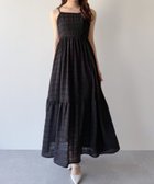 【ジュノア/JUNOAH】のmipiarl シアーチェックセミフレアキャミワンピース ブラック|ID: prp329100004516736 ipo3291000000031919423
