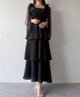 【ジュノア/JUNOAH】のmipiarl チュールリボンティアードキャミワンピース 人気、トレンドファッション・服の通販 founy(ファニー) ファッション Fashion レディースファッション WOMEN ワンピース Dress キャミワンピース No Sleeve Dresses チュール Tulle |ID:prp329100004516738