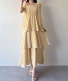 【ジュノア/JUNOAH】のmipiarl チュールリボンティアードキャミワンピース イエロー|ID: prp329100004516738 ipo3291000000031919451
