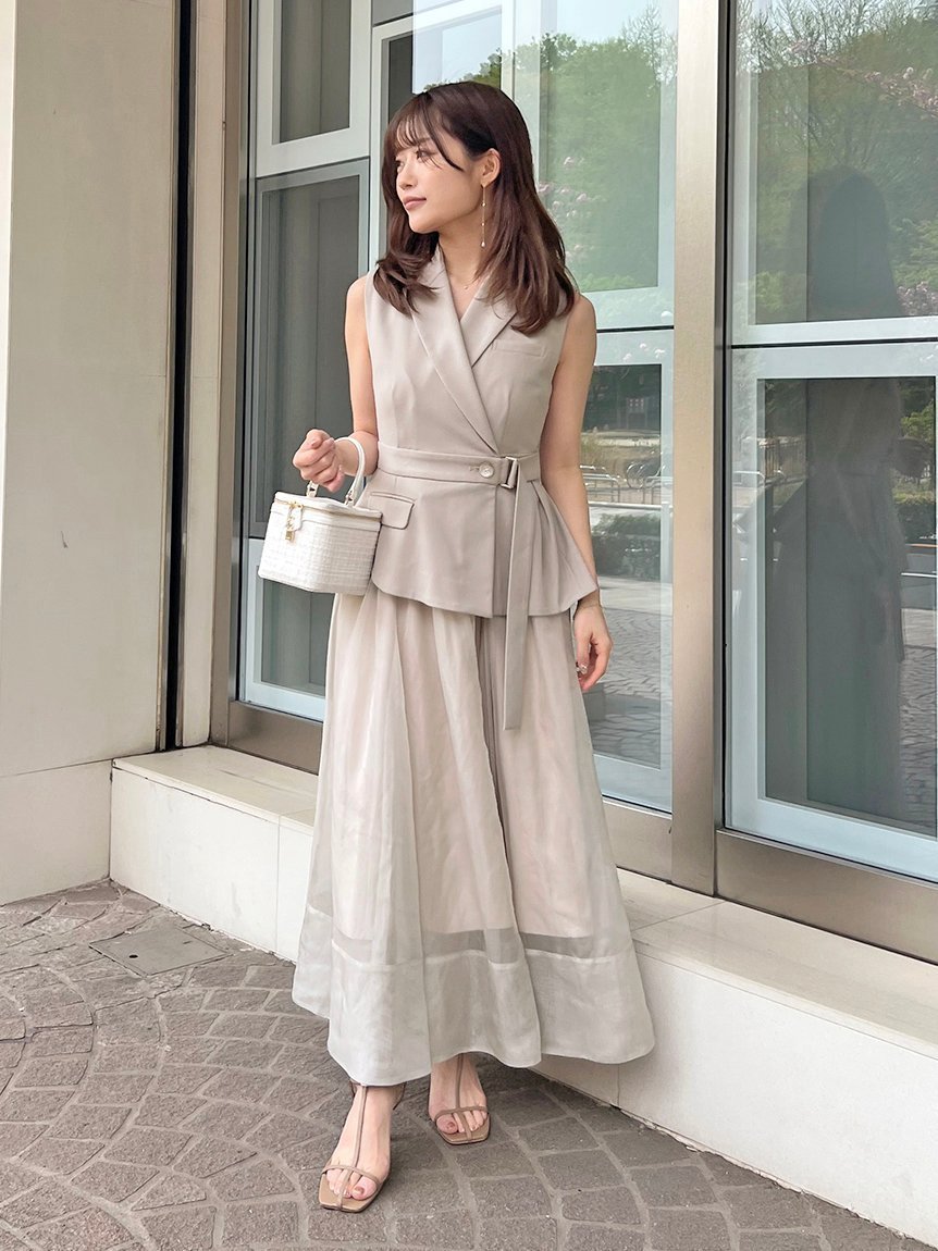 【スナイデル/SNIDEL】のスイッチングワンピース インテリア・キッズ・メンズ・レディースファッション・服の通販 founy(ファニー) 　ファッション　Fashion　レディースファッション　WOMEN　ワンピース　Dress　アシンメトリー　Asymmetry　ウェーブ　Wave　エレガント 上品　Elegant　カットソー　Cut And Sew　シフォン　Chiffon　ストレート　Straight　ドッキング　Docking　ベスト　Vest　ポケット　Pocket　ラップ　Wrap　楽ちん　Easy　おすすめ　Recommend　IVR[003]|ID: prp329100004516744 ipo3291000000032393994