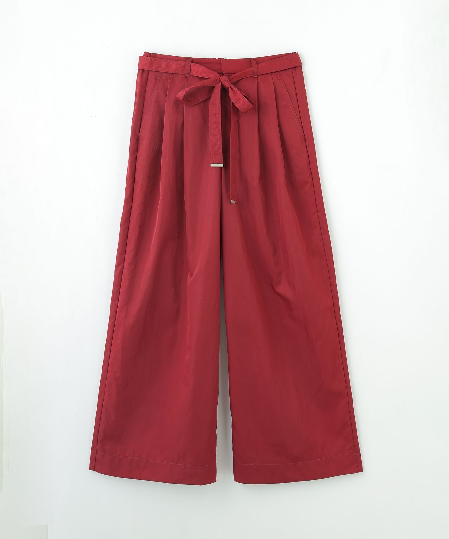 【ローズバッド/ROSE BUD】のNYLON TUCK PANTS インテリア・キッズ・メンズ・レディースファッション・服の通販 founy(ファニー) 　ファッション　Fashion　レディースファッション　WOMEN　パンツ　Pants　エレガント 上品　Elegant　シンプル　Simple　バランス　Balance　リボン　Ribbon　リラックス　Relax　ワイド　Wide　BURGUNDY|ID: prp329100004516763 ipo3291000000031919786