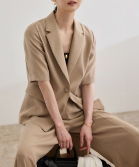 【ロペ/ROPE'】のトリアセバックサテン ハーフスリーブジャケット【セットアップ対応】/洗える 人気、トレンドファッション・服の通販 founy(ファニー) ファッション Fashion レディースファッション WOMEN アウター Coat Outerwear ジャケット Jackets とろみ Thickness ジャケット Jacket スリーブ Sleeve セットアップ Set Up ハーフ Half ビジネス 仕事 通勤 Business 夏 Summer 洗える Washable |ID:prp329100004516779