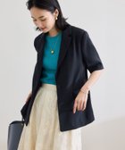 【ロペ/ROPE'】のトリアセバックサテン ハーフスリーブジャケット【セットアップ対応】/洗える 人気、トレンドファッション・服の通販 founy(ファニー) ファッション Fashion レディースファッション WOMEN アウター Coat Outerwear ジャケット Jackets とろみ Thickness ジャケット Jacket スリーブ Sleeve セットアップ Set Up ハーフ Half ビジネス 仕事 通勤 Business 夏 Summer 洗える Washable thumbnail ネイビー(40)|ID: prp329100004516779 ipo3291000000032249420