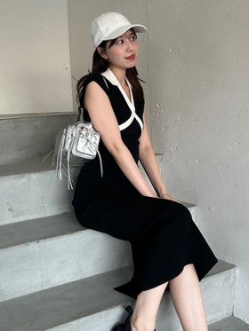 【フレイ アイディー/FRAY I.D】 バイカラースキッパーポロニットワンピース人気、トレンドファッション・服の通販 founy(ファニー) ファッション Fashion レディースファッション WOMEN ワンピース Dress ニットワンピース Knit Dresses スキッパー Skipper デコルテ Decolletage フィット Fit エレガント 上品 Elegant |ID:prp329100004516783