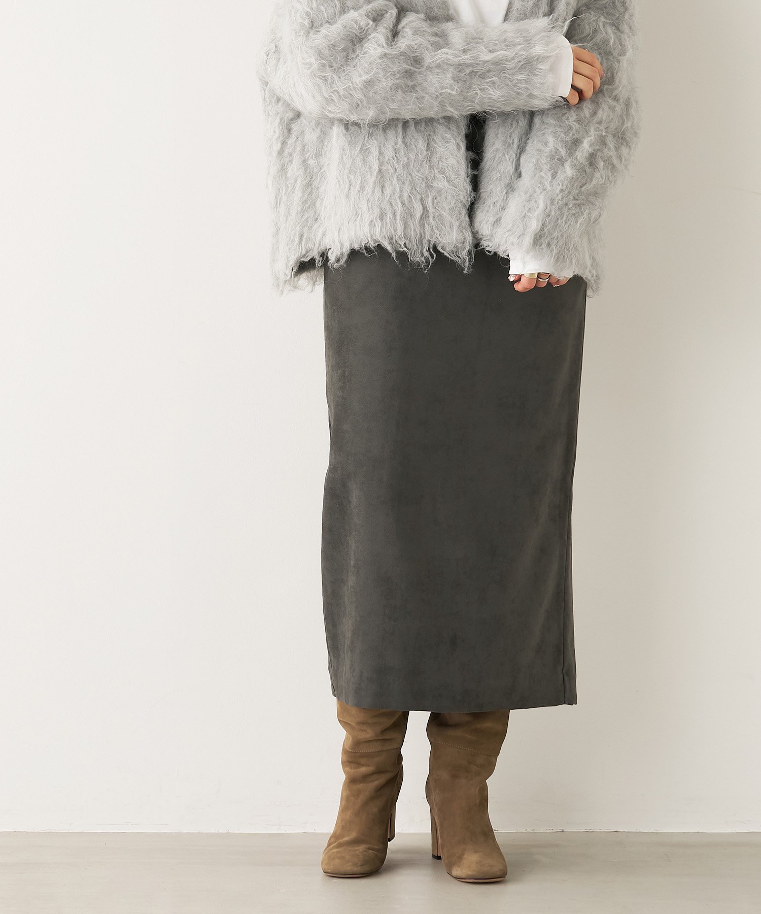 【マイカ ディール/MICA & DEAL】のエコスエードタイトスカート 人気、トレンドファッション・服の通販 founy(ファニー) 　ファッション　Fashion　レディースファッション　WOMEN　スカート　Skirt　ストレッチ　Stretch　フェイクスエード　Faux Suede　エレガント 上品　Elegant　 other-1|ID: prp329100004516847 ipo3291000000031921160