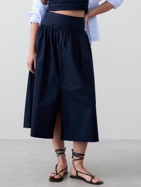 【バナナリパブリック ファクトリーストア/BANANA REPUBLIC FACTORY STORE】のBANANA REPUBLIC FACTORY STORE ポプリン ドロップウエスト マキシスカート 人気、トレンドファッション・服の通販 founy(ファニー) ファッション Fashion レディースファッション Fashion for Women スカート Skirts シャーリング Shirring, Ruched スリット Slit, Slit Detail ドロップ Drop Shoulder, Dropped Style フロント Front, Front Design マキシ Maxi, Full Length |ID:prp329100004516899