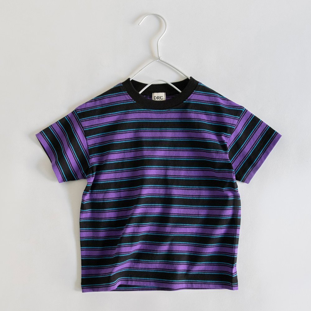 【ブランシェス/branshes / KIDS】の【WEB限定/DRC/綿100%】マルチボーダー半袖Tシャツ インテリア・キッズ・メンズ・レディースファッション・服の通販 founy(ファニー) 　ファッション　Fashion　キッズファッション　KIDS　おすすめ　Recommend　ボーダー　Border　半袖　Short Sleeve　吸水　Water Absorption　パープル|ID: prp329100004517050 ipo3291000000031923779