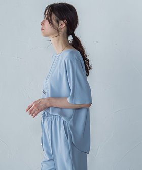 【ロートレ アモン/LAUTRE AMONT】 キレイ*リラックス ハーフスリーブブラウス≪洗濯機で洗える≫人気、トレンドファッション・服の通販 founy(ファニー) ファッション Fashion レディースファッション WOMEN トップス・カットソー Tops/Tshirt シャツ/ブラウス Shirts/Blouses ドレープ Drape リラックス Relax エレガント 上品 Elegant 人気 Popularity 吸水 Water Absorption 夏 Summer 洗える Washable |ID:prp329100004517070