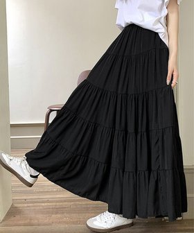 【ミニミニストア/miniministore】のティアードスカート 韓国風ロングスカート 人気、トレンドファッション・服の通販 founy(ファニー) ファッション Fashion レディースファッション WOMEN スカート Skirt ティアードスカート Tiered Skirts ロングスカート Long Skirt スニーカー Sneakers ティアードスカート Tiered Skirt マキシ Maxi ロング Long 夏 Summer 春 Spring S/S・春夏 Ss・Spring/Summer 無地 Plain Color |ID:prp329100004517081
