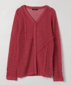 【ジーナシス/JEANASiS】のパッチワークメッシュVカーディガン レッド|ID: prp329100004517364 ipo3291000000031998559