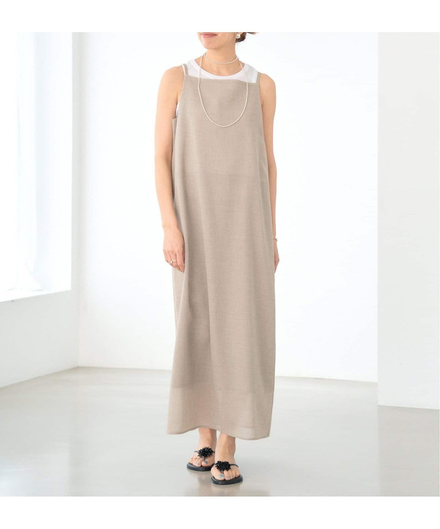 【イエナ/IENA】のリネンライクキャミワンピース 人気、トレンドファッション・服の通販 founy(ファニー) 　ファッション　Fashion　レディースファッション　WOMEN　ワンピース　Dress　キャミワンピース　No Sleeve Dresses　2025年　2025　2025春夏・S/S　Ss,Spring/Summer,2025　おすすめ　Recommend　キャミワンピース　Cami Dress　ダウン　Down　バランス　Balance　パターン　Pattern　リネン　Linen　 other-1|ID: prp329100004517672 ipo3291000000031931243