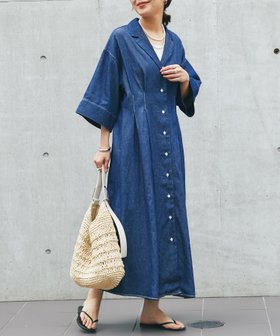【アンディコール/un dix cors】のウエストタックデニムワンピース 人気、トレンドファッション・服の通販 founy(ファニー) ファッション Fashion レディースファッション WOMEN ワンピース Dress ウェーブ Wave 厚底 Platforms 春 Spring 秋 Autumn/Fall 巾着 Purse ストラップサンダル Strap Sandals ストレート Straight スニーカー Sneakers デニム Denim ポケット Pocket 羽織 Haori ラウンド Round リゾート Resort リバーシブル Reversible ロング Long おすすめ Recommend |ID:prp329100004517709