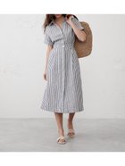 【バナナリパブリック ファクトリーストア/BANANA REPUBLIC FACTORY STORE】のBANANA REPUBLIC FACTORY STORE リネンブレンド ミディシャツワンピース 人気、トレンドファッション・服の通販 founy(ファニー) ファッション Fashion レディースファッション WOMEN ワンピース Dress シャツワンピース Shirt Dresses アクセサリー Accessories エレガント 上品 Elegant ショルダー Shoulder ドロップ Drop リネン Linen リラックス Relax thumbnail NAVY_STRIPE|ID: prp329100004517722 ipo3291000000032353134