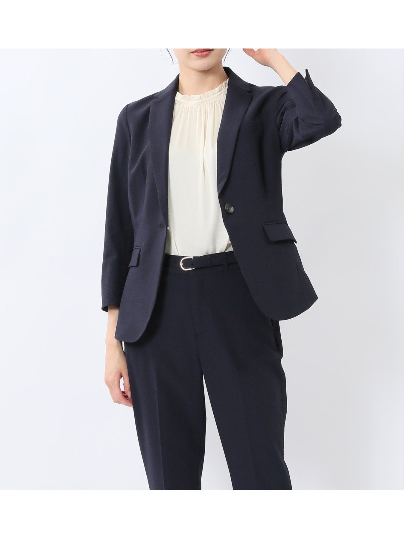【タカキュー/TAKA-Q】のストレッチウォッシャブル サッカー 1ボタン7分袖ジャケット 紺(セットアップ可能) インテリア・キッズ・メンズ・レディースファッション・服の通販 founy(ファニー) 　ファッション　Fashion　レディースファッション　WOMEN　アウター　Coat Outerwear　ジャケット　Jackets　オケージョン　Occasion　吸水　Water Absorption　抗菌　Antibacterial　サッカー　Soccer　ジャケット　Jacket　ストレッチ　Stretch　スリット　Slit　セットアップ　Set Up　フォーマル　Formal　フラップ　Flap　ベーシック　Basic　ポケット　Pocket　75紺|ID: prp329100004517751 ipo3291000000031932084