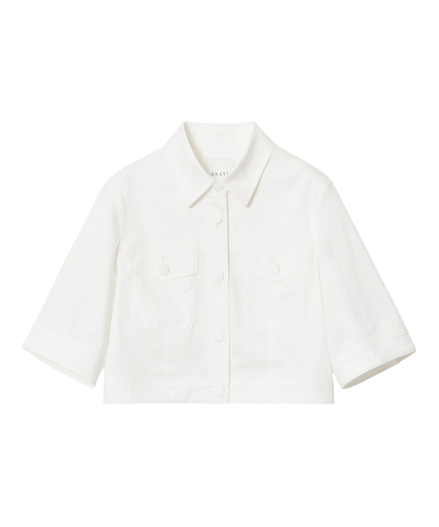 【アナイ/ANAYI】のスラブデニムライク5分袖ブルゾン インテリア・キッズ・メンズ・レディースファッション・服の通販 founy(ファニー) 　ファッション　Fashion　レディースファッション　WOMEN　アウター　Coat Outerwear　ブルゾン　Blouson/Jackets　ストレッチ　Stretch　セットアップ　Set Up　デニム　Denim　ブルゾン　Blouson　リラックス　Relax　夏　Summer　S/S・春夏　Ss・Spring/Summer　white|ID: prp329100004517761 ipo3291000000031932142