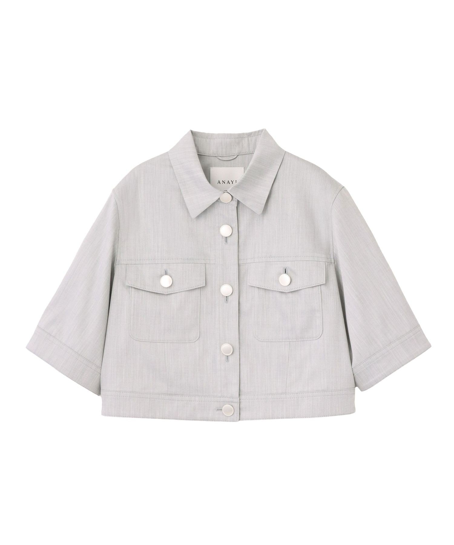 【アナイ/ANAYI】のスラブデニムライク5分袖ブルゾン インテリア・キッズ・メンズ・レディースファッション・服の通販 founy(ファニー) 　ファッション　Fashion　レディースファッション　WOMEN　アウター　Coat Outerwear　ブルゾン　Blouson/Jackets　ストレッチ　Stretch　セットアップ　Set Up　デニム　Denim　ブルゾン　Blouson　リラックス　Relax　夏　Summer　S/S・春夏　Ss・Spring/Summer　light grey|ID: prp329100004517761 ipo3291000000031932144