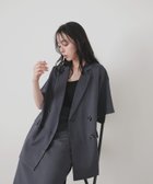 【リアン/Lian】のハーフスリーブテーラージャケット 人気、トレンドファッション・服の通販 founy(ファニー) ファッション Fashion レディースファッション WOMEN アウター Coat Outerwear ジャケット Jackets thumbnail チャコールグレー|ID: prp329100004517764 ipo3291000000031932158