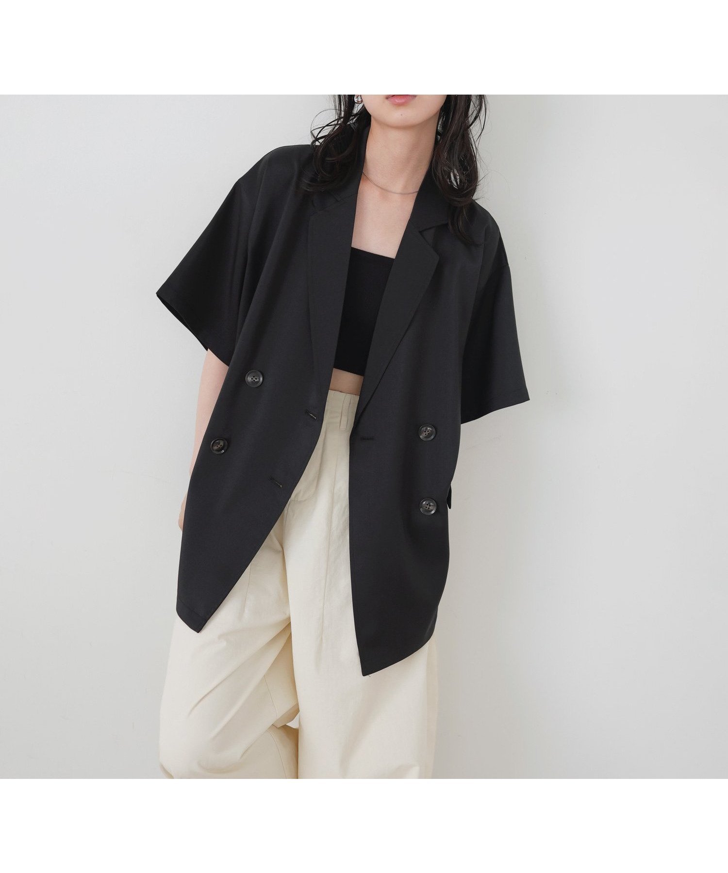 【リアン/Lian】のハーフスリーブテーラージャケット インテリア・キッズ・メンズ・レディースファッション・服の通販 founy(ファニー) 　ファッション　Fashion　レディースファッション　WOMEN　アウター　Coat Outerwear　ジャケット　Jackets　ブラック|ID: prp329100004517764 ipo3291000000031932160