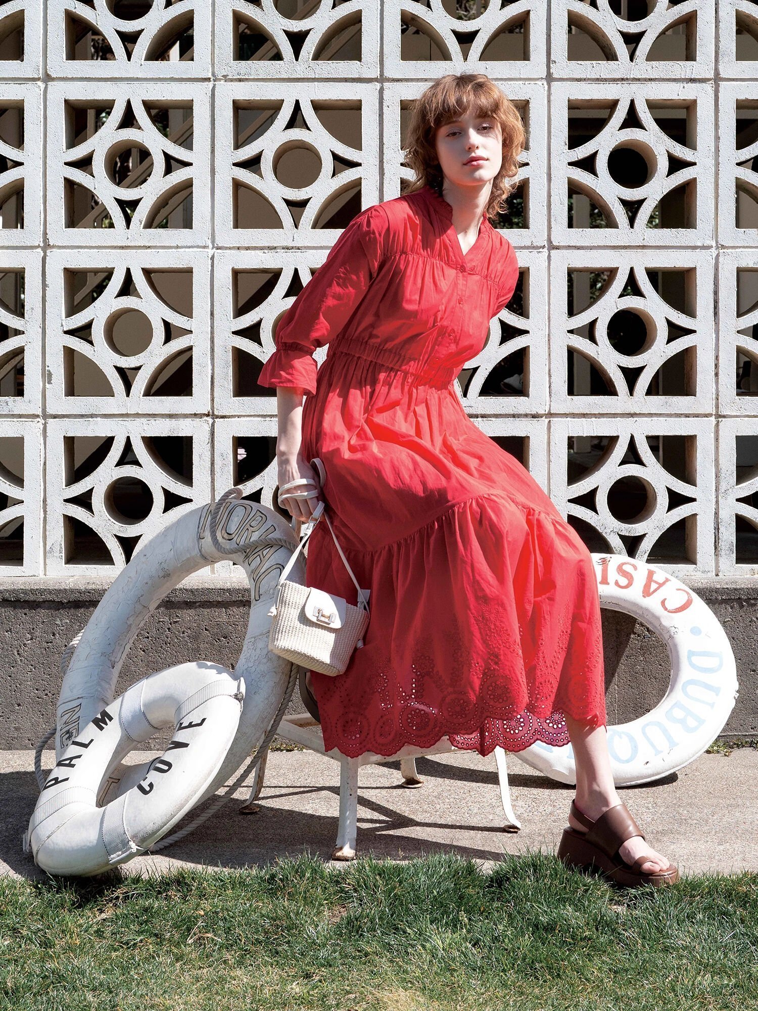 【テチチ/Te chichi】のカットワーク刺繍ティアードワンピース《2025summer catalog item》 インテリア・キッズ・メンズ・レディースファッション・服の通販 founy(ファニー) 　ファッション　Fashion　レディースファッション　WOMEN　ワンピース　Dress　2025年　2025　2025春夏・S/S　Ss,Spring/Summer,2025　ギャザー　Gather　スキッパー　Skipper　ティアードワンピース　Tiered Dress　ワーク　Work　エレガント 上品　Elegant　夏　Summer　雑誌　Magazine　レッド|ID: prp329100004517778 ipo3291000000031932307