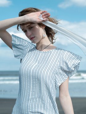 【テチチ/Te chichi】のストライプサッカーワンピース《2025summer catalog item》 人気、トレンドファッション・服の通販 founy(ファニー) ファッション Fashion レディースファッション WOMEN ワンピース Dress 2025年 2025 2025春夏・S/S Ss,Spring/Summer,2025 アシンメトリー Asymmetry サッカー Soccer ストライプ Stripe フリル Frills フレア Flare 切替 Switching 夏 Summer 雑誌 Magazine |ID:prp329100004517780