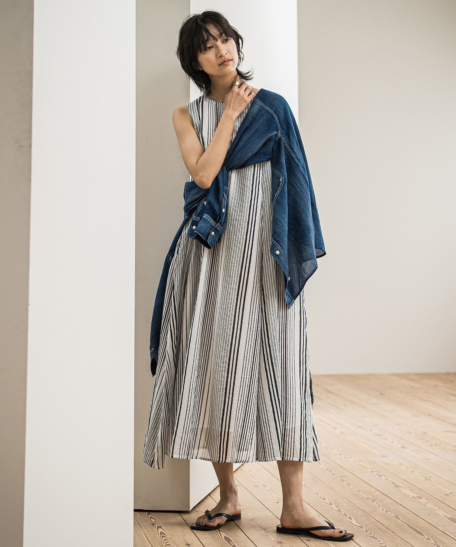 【メイソングレイ/MAYSON GREY】のコットンボイル2WAYエアリーフレアワンピース≪手洗い可能≫ インテリア・キッズ・メンズ・レディースファッション・服の通販 founy(ファニー) 　ファッション　Fashion　レディースファッション　WOMEN　ワンピース　Dress　インド　India　ギャザー　Gather　ジャケット　Jacket　フレア　Flare　ブルゾン　Blouson　ブラック系その他|ID: prp329100004517784 ipo3291000000031932377