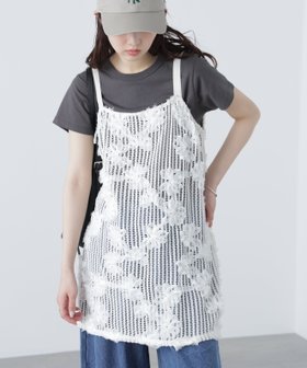 【フリーズマート/FREE'S MART】の前後2wayメッシュコードレースオーバーワンピース 人気、トレンドファッション・服の通販 founy(ファニー) ファッション Fashion レディースファッション WOMEN ワンピース Dress スリット Slit デニム Denim フラワー Flower メッシュ Mesh レース Race |ID:prp329100004517794