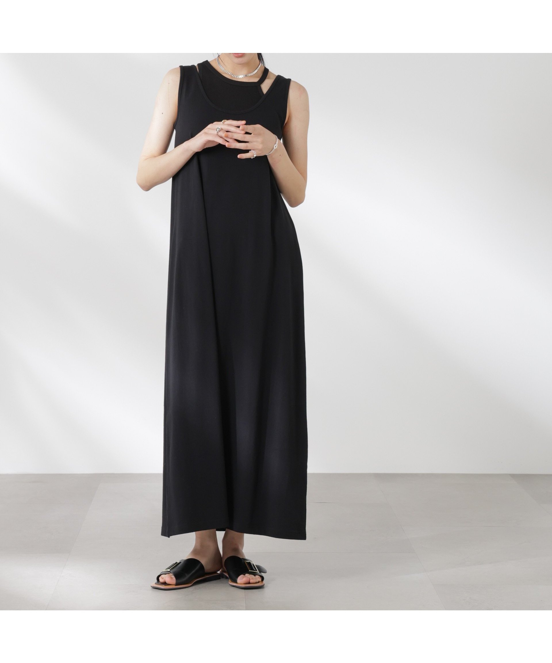 【ナノ ユニバース/nano universe】のカップ付きアシメタンクレイヤードワンピース 人気、トレンドファッション・服の通販 founy(ファニー) 　ファッション　Fashion　レディースファッション　WOMEN　ワンピース　Dress　アシンメトリー　Asymmetry　インナー　Inner　ウォッシャブル　Washable　タンク　Tank　テレコ　Tereko　デニム　Denim　ドッキング　Docking　ノースリーブ　No Sleeve　バランス　Balance　フィット　Fit　フレア　Flare　ベスト　Vest　リネン　Linen　ロング　Long　夏　Summer　旅行　Travel　2025年　2025　2025春夏・S/S　Ss,Spring/Summer,2025　 other-1|ID: prp329100004517803 ipo3291000000031932604
