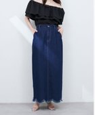 【ナチュラルクチュール/natural couture】の裾フリンジスカラップデニムスカート インディゴブルー|ID: prp329100004517956 ipo3291000000031934272
