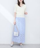【ナチュラルクチュール/natural couture】の【WEB限定】花柄レースややAラインスカート サックスブルー|ID: prp329100004518171 ipo3291000000031936622