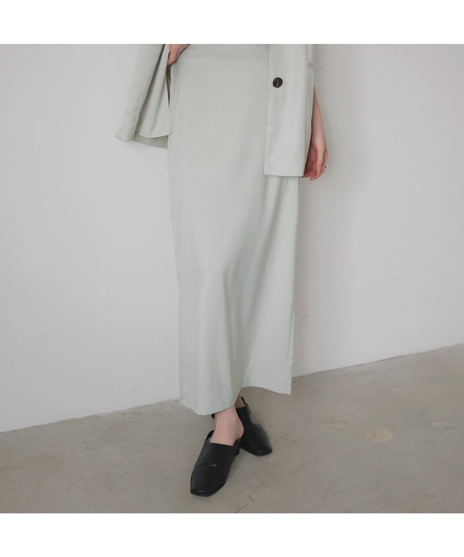 【リアン/Lian】のリネンタッチナロースカート インテリア・キッズ・メンズ・レディースファッション・服の通販 founy(ファニー) 　ファッション　Fashion　レディースファッション　Fashion for Women　スカート　Skirts　スリット　Slit, Slit Detail　アイボリー|ID: prp329100004518175 ipo3291000000032723801