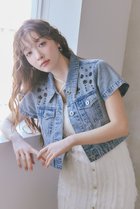 【リエンダ/rienda】のミックスフラワービジューショートジャケット L/BLU1|ID: prp329100004518223 ipo3291000000031937023