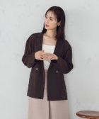 【コムサイズム/COMME CA ISM】のシア-ジャケット 人気、トレンドファッション・服の通販 founy(ファニー) ファッション Fashion レディースファッション WOMEN アウター Coat Outerwear ジャケット Jackets おすすめ Recommend キャミソール Camisole ジャケット Jacket ダブル Double ノースリーブ No Sleeve ポケット Pocket エレガント 上品 Elegant thumbnail ダークブラウン|ID: prp329100004518233 ipo3291000000032295736