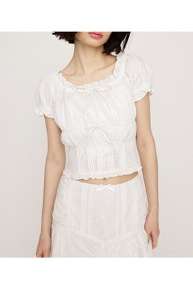 【スライ/SLY】のCOTTON LACE トップス 人気、トレンドファッション・服の通販 founy(ファニー) ファッション Fashion レディースファッション WOMEN トップス・カットソー Tops/Tshirt おすすめ Recommend ギャザー Gather スリーブ Sleeve デニム Denim ミリタリー Military レース Race |ID:prp329100004518473