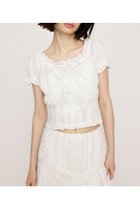 【スライ/SLY】のCOTTON LACE トップス 人気、トレンドファッション・服の通販 founy(ファニー) ファッション Fashion レディースファッション WOMEN トップス・カットソー Tops/Tshirt おすすめ Recommend ギャザー Gather スリーブ Sleeve デニム Denim ミリタリー Military レース Race thumbnail WHT|ID: prp329100004518473 ipo3291000000031998296