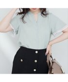 【ナチュラルクチュール/natural couture】の袖口シアーパール釦スキッパーブラウス ミント|ID: prp329100004518491 ipo3291000000031939517