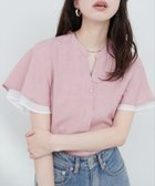 【ナチュラルクチュール/natural couture】の袖口シアーパール釦スキッパーブラウス ピンク|ID: prp329100004518491 ipo3291000000031939518