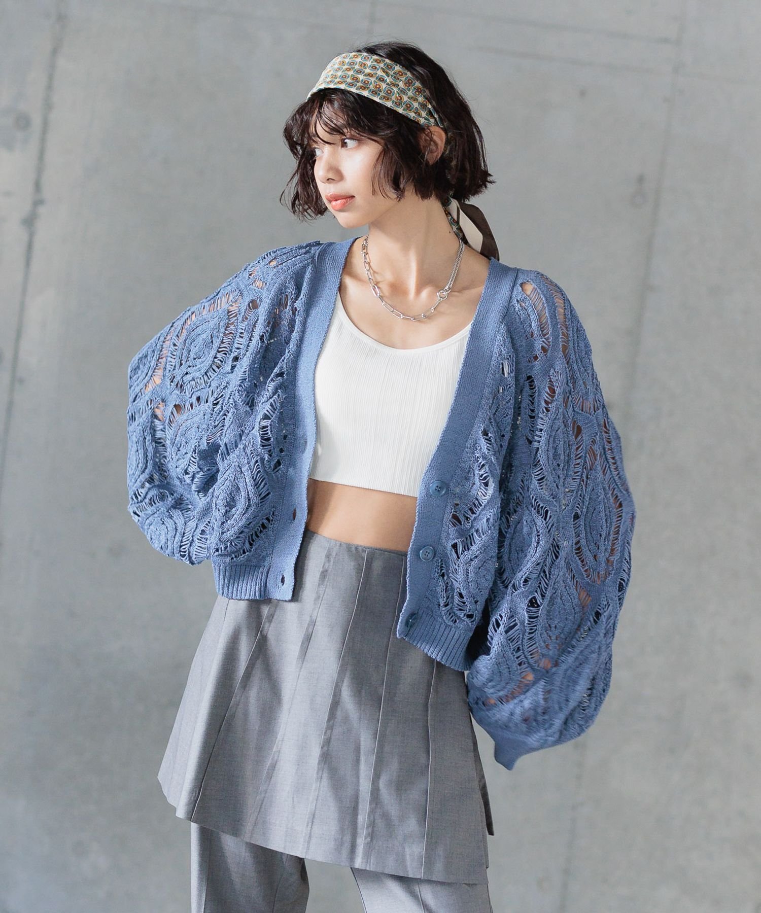 【ページボーイ/PAGEBOY】のスカシリーフニットボレロ インテリア・キッズ・メンズ・レディースファッション・服の通販 founy(ファニー) 　ファッション　Fashion　レディースファッション　WOMEN　アウター　Coat Outerwear　ボレロ　Bolero jackets　トップス・カットソー　Tops/Tshirt　ニット　Knit Tops　おすすめ　Recommend　インナー　Inner　カーディガン　Cardigan　ショート　Short　バランス　Balance　ルーズ　Loose　夏　Summer　透かし　Watermark　ダストブルー84|ID: prp329100004518561 ipo3291000000031959679