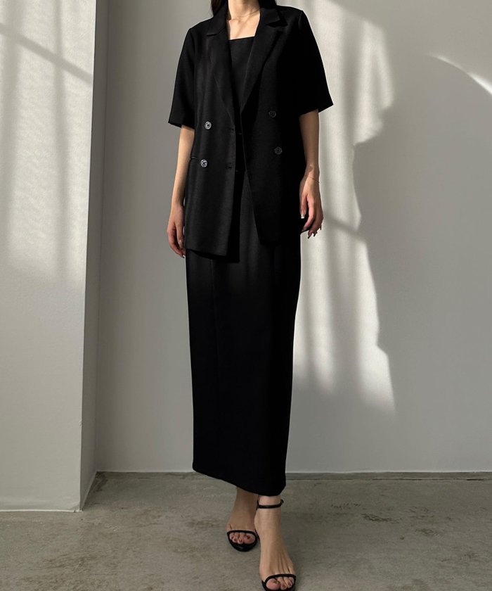 【ジュノア/JUNOAH】のLouere リネンライク半袖ジャケット+IラインキャミワンピースSET インテリア・キッズ・メンズ・レディースファッション・服の通販 founy(ファニー) https://founy.com/ ファッション Fashion レディースファッション WOMEN アウター Coat Outerwear ジャケット Jackets ワンピース Dress キャミワンピース No Sleeve Dresses ジャケット Jacket 半袖 Short Sleeve |ID: prp329100004518837 ipo3291000000031943004