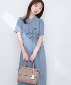 【ナチュラルクチュール/natural couture】の【WEB限定】ボウタイアシメラッフルワンピース ブルー|ID: prp329100004518925 ipo3291000000031943780