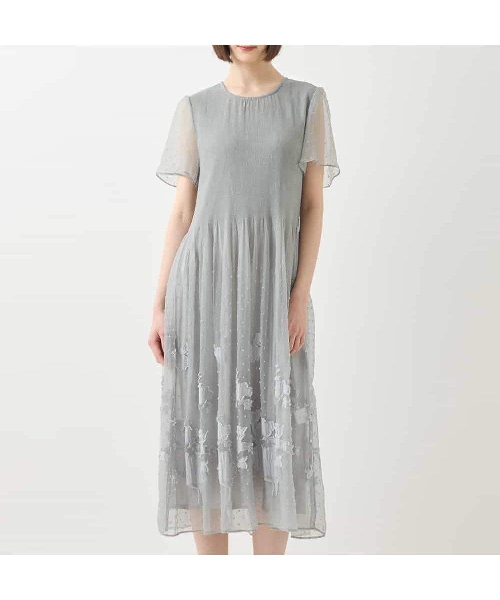 【ヒロコビス/HIROKO BIS】のドットフラワーシャーリング切り替えワンピース 人気、トレンドファッション・服の通販 founy(ファニー) 　ファッション　Fashion　レディースファッション　WOMEN　ワンピース　Dress　おすすめ　Recommend　エアリー　Airy　エレガント 上品　Elegant　シャーリング　Shirring　ドット　Dot　バランス　Balance　フィット　Fit　フラワー　Flower　フレア　Flare　モチーフ　Motif　 other-1|ID: prp329100004518967 ipo3291000000031944038
