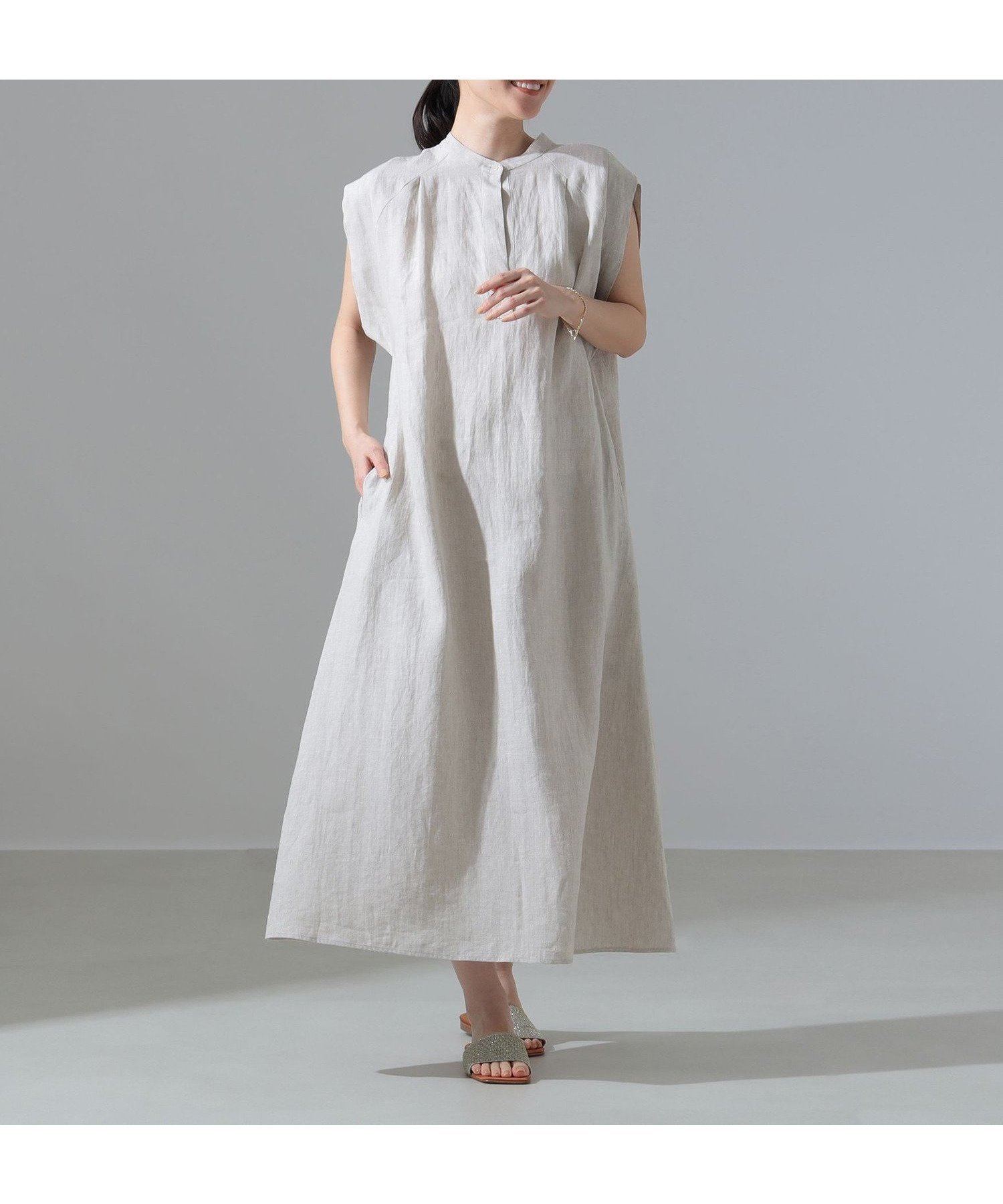 【デミルクス ビームス/Demi-Luxe BEAMS】のTICCA / リネン 2WAY フレンチスリーブ ワンピース インテリア・キッズ・メンズ・レディースファッション・服の通販 founy(ファニー) 　ファッション　Fashion　レディースファッション　WOMEN　ワンピース　Dress　春　Spring　シンプル　Simple　スリーブ　Sleeve　フレンチ　French　フロント　Front　ベーシック　Basic　羽織　Haori　リネン　Linen　ワーク　Work　S/S・春夏　Ss・Spring/Summer　夏　Summer　エレガント 上品　Elegant　BEIGE|ID: prp329100004518976 ipo3291000000031944091