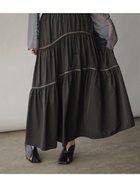 【ラシュッド/LASUD】のパイピングティアードスカート ブラック|ID: prp329100004519118 ipo3291000000031945422