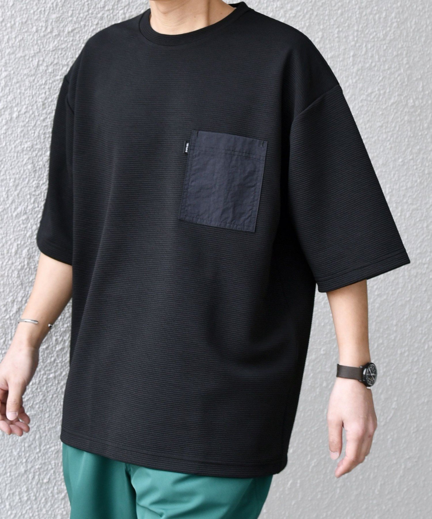 【シップス/SHIPS / MEN】の【WEB限定】SHIPS any 吸水速乾 リップル ナイロン ポケット Tシャツ インテリア・キッズ・メンズ・レディースファッション・服の通販 founy(ファニー) 　ファッション　Fashion　メンズファッション　MEN　インナー　Inner　シンプル　Simple　ポケット　Pocket　吸水　Water Absorption　ブラック|ID: prp329100004519470 ipo3291000000031948326